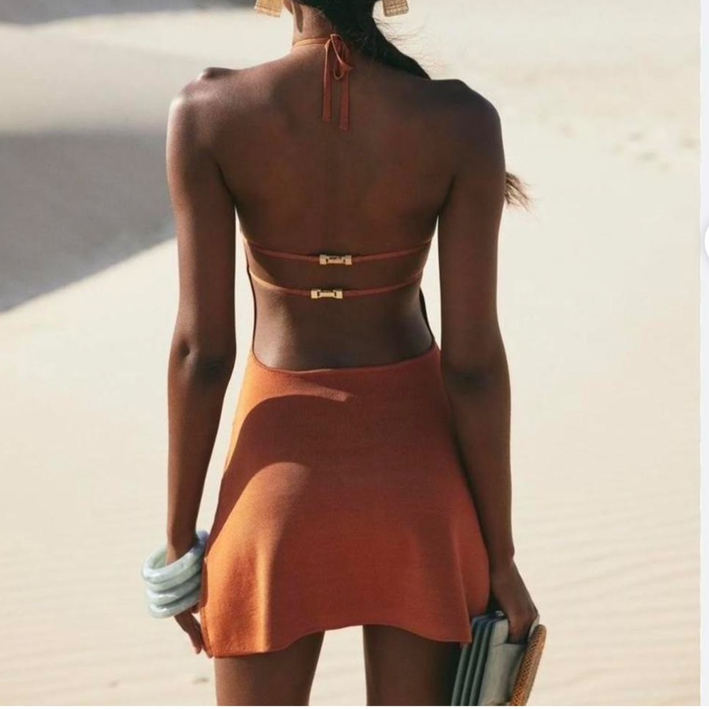 CULT GAIA MINI HALTER OPEN BACK DRESS